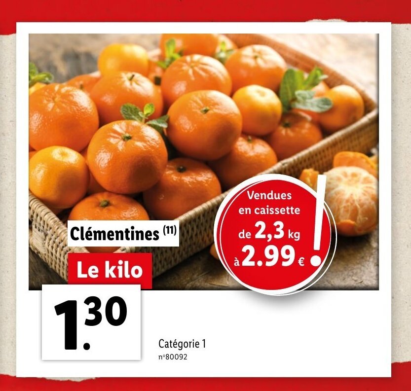 Promo Clèmentines chez Lidl