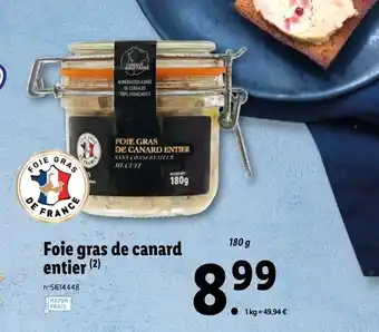 Lidl Foie Gras De Canard Entier offre