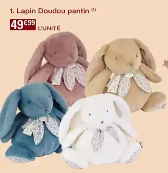 Lapin doudou pantin