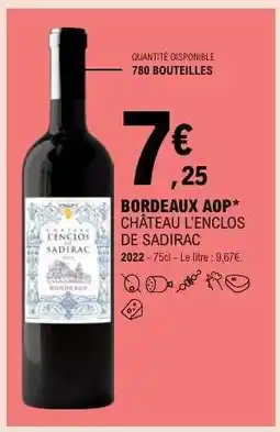 E.Leclerc Bordeaux AOP Château L'Enclos de Sadirac offre