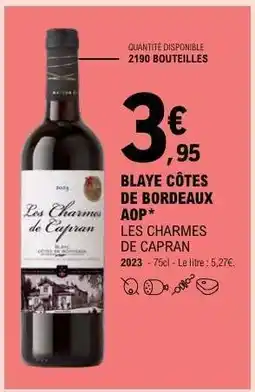E.Leclerc Blaye Côtes De Bordeaux Aop offre