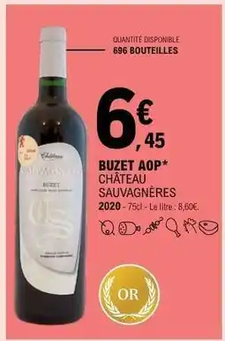 E.Leclerc BUZET AOP* CHÂTEAU SAUVAGNÈRES offre
