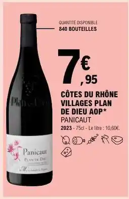 E.Leclerc CÔTES DU RHÔNE VILLAGES PLAN DE DIEU AOP* PANICAUT offre