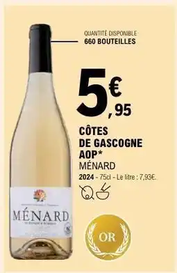 E.Leclerc CÔTES DE GASCOGNE AOP* MÉNARD offre