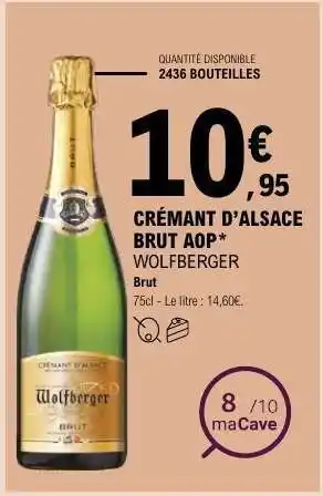 CRÉMANT D’ALSACE BRUT AOP WOLFBERGER