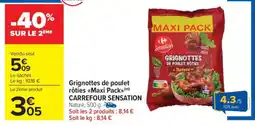 Carrefour Market Grignottes de poulet rôties Maxi Pack offre