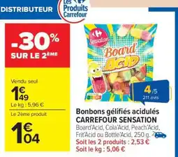 Carrefour Market Bonbons gélifiés acidulés CARREFOUR SENSATION offre
