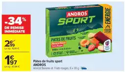 Carrefour Market Pâtes de fruits sport ANDROS offre