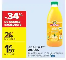 Carrefour Market Jus de Fruits ANDROS offre