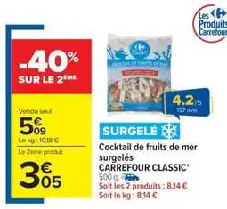 Carrefour Market Cocktail de fruits de mer surgelés CARREFOUR CLASSIC’ offre