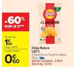 Carrefour Market Chips Nature Lay's offre