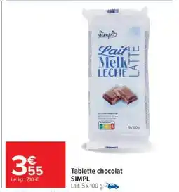 Carrefour Market Tablette chocolat SIMPL offre