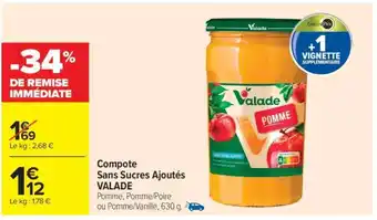 Carrefour Market Compote Sans Sucres Ajoutés Valade offre