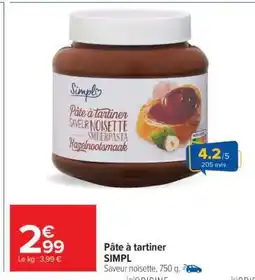 Carrefour Market Pâte à tartiner SIMPL offre