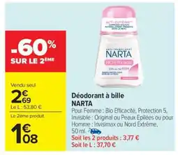 Carrefour Market Déodorant à bille NARTA offre