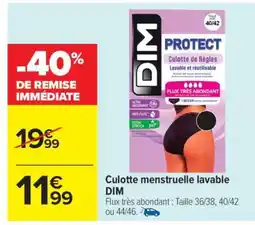 Carrefour Market Culotte menstruelle lavable DIM offre