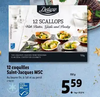 Lidl 12 Coquilles Saint-Jacques MSC offre