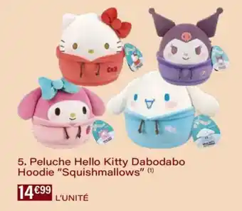 Monoprix Peluche hello kitty dabodabo hoodie squishmallows offre
