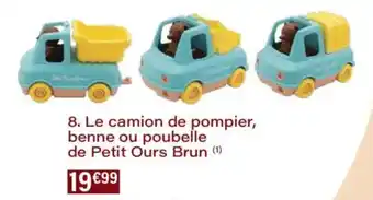Monoprix Le camion de pompier, benne ou poubelle de petit ours brun offre