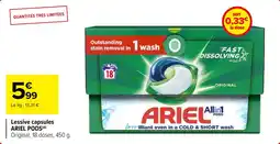 Carrefour Market Lessive capsules ariel pods offre