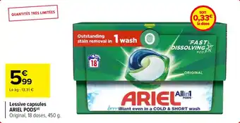 Lessive capsules ariel pods