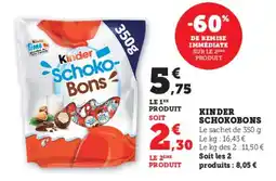 Hyper U Kinder schokobons offre