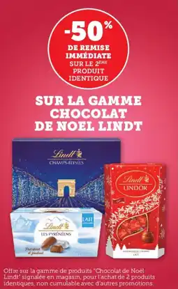 Hyper U Sur la gamme chocolat de noel lindt offre
