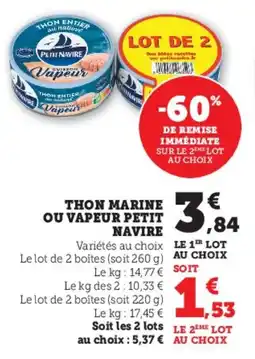 Hyper U Thon marine ou vapeur petit navire offre