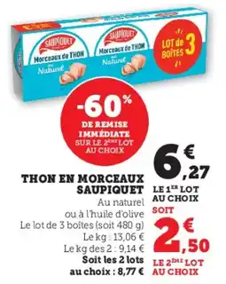 Hyper U Thon en morceaux saupiquet offre