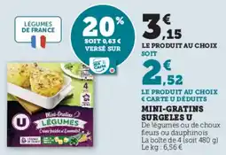 Hyper U Mini-gratins surgeles u offre