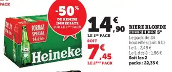 Biere blonde heineken 5°