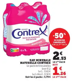 Hyper U Eau minerale naturelle contrex offre