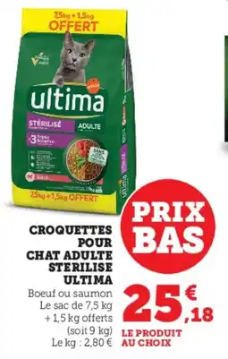 Hyper U Croquettes pour chat adulte sterilise ultima offre