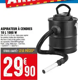 Brico Cash Aspirateur à cendres 18 L 1000 W offre