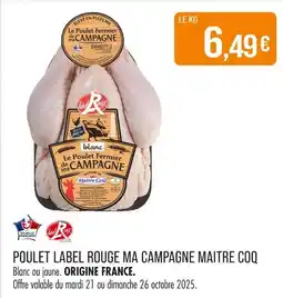 Match Maître Coq Poulet Label Rouge Ma Campagne offre