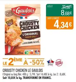 Match Le Gaulois Crousty Chicken offre