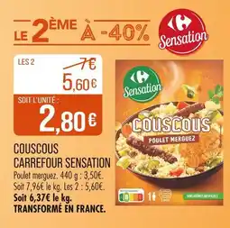Match Carrefour Sensation Couscous Poulet Merguez offre