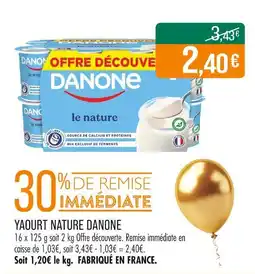 Match Danone Yaourt Nature offre