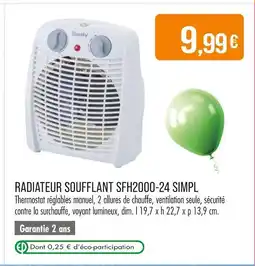 Match Bluesky Radiateur soufflant SFH2000-24 Simpl offre