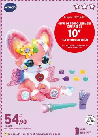 Intermarché VTECH Lili beauty - coiffure et maquillage magiques offre