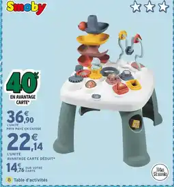 Intermarché SMOBY Table d'activités LITTLE SMOBY offre