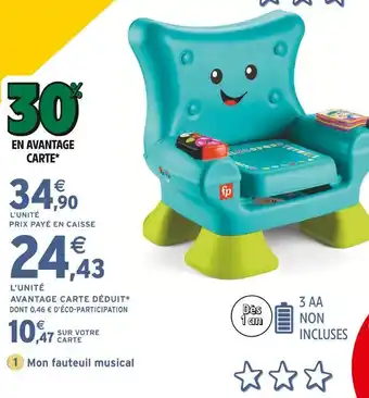 Intermarché Mon fauteuil musical offre