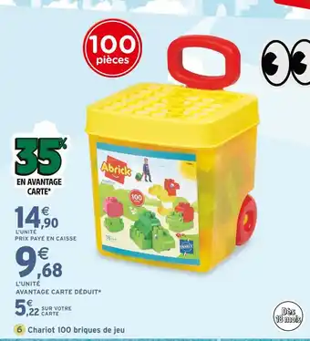Intermarché Abrick Chariot 100 briques de jeu offre