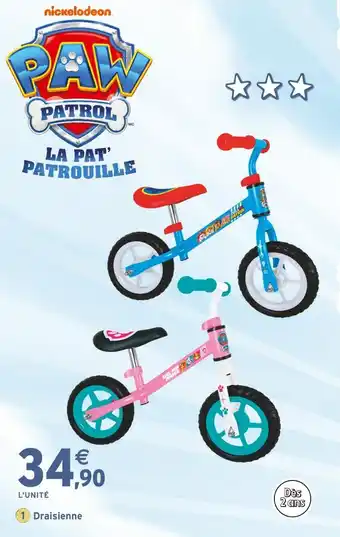 Intermarché PAW PATROL Draisienne pat' patrouille offre