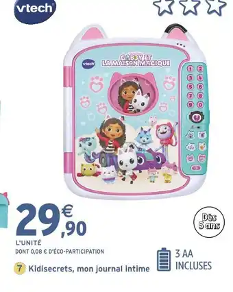 Intermarché VTECH Kidisecrets, mon journal intime offre