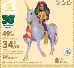 Intermarché Licorne 28 cm Wildstar et poupée 24 cm offre