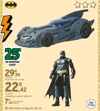 Intermarché BATMAN Batmobile et figurine 30 cm offre