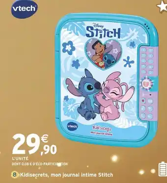 Intermarché VTECH Kidisecrets, mon journal intime Stitch offre