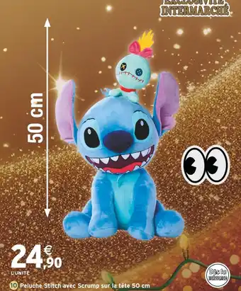 Intermarché Peluche Stitch avec Scrump sur la tête 50 cm STITCH offre