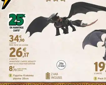 Intermarché Dragons Figurine Krokmou plasma 35cm offre